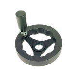 V3RA-PTR - 3-spoked handwheel - With foldaway handle