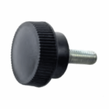 BMM - Male knurled knob - technopolymer steel or stainless steel rod