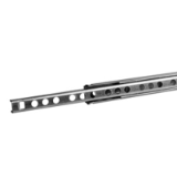 GLT2-17 - Telescopic slides, steel for slot mounting, partial extension, load capacity up to 10 kg