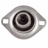 BPFLss - Flanged sheet stainless steel housing for light loads - Flange with 2 mounting holes. Simplified view
