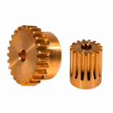 GB0.5-RA Brass CuZn39Pb3 0,5 - Brass spur gear - Brass CuZn39Pb3 - Simplified view
