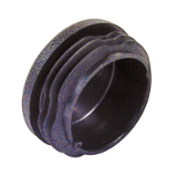 BPTR - Bouchon pour tube rond - Plastique noir. Représentation simplifiée