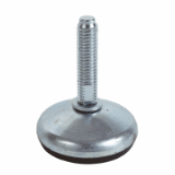 PTA40 - Articulated foot with solid base foot Ø40 - Accepts loads up to 3000N, steel version